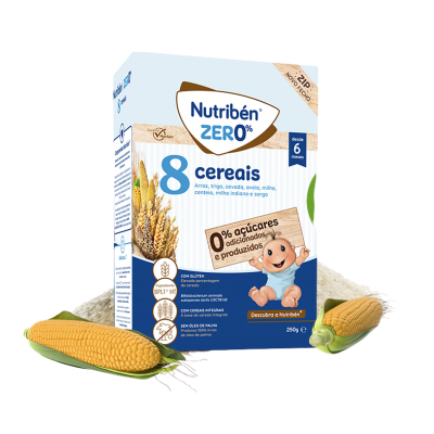 7495135 Nutribén Zer0% 8 Cereais Papa Não Láctea +6M 250g