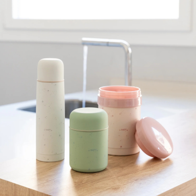 8424568523986 Saro Garrafa Térmica Sólidos com Recipiente Rosa