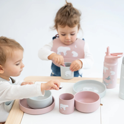 Saro Set Alimentação Silicone Foodie Urso Rosa | Farmácia d'Arrábida