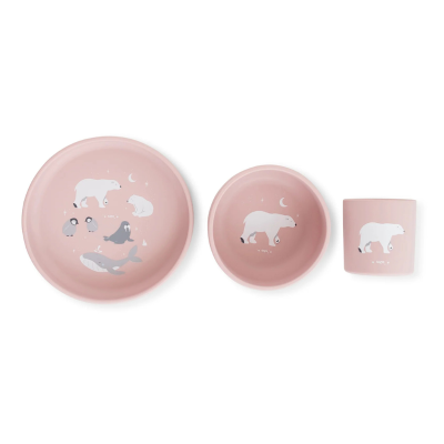 Saro Set Alimentação Silicone Foodie Urso Rosa | Farmácia d'Arrábida