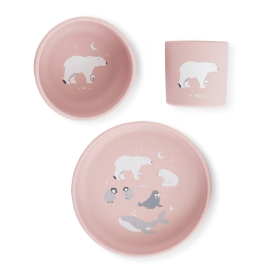 8424568176489 Saro Set Alimentação Silicone Foodie Urso Rosa