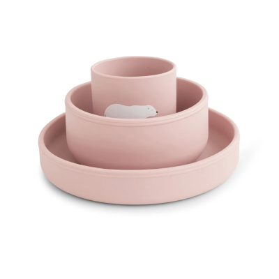 Saro Set Alimentação Silicone Foodie Urso Rosa | Farmácia d'Arrábida