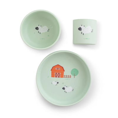 Saro Set Alimentação Silicone Foodie Quinta Verde