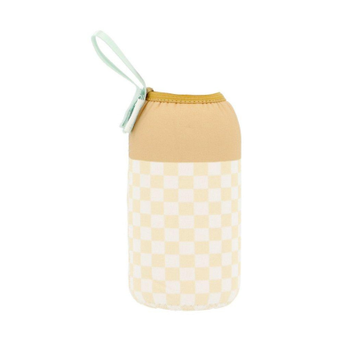 Monnëka Garrafa Inox Forrada Person Stripes Yellow Chess 500ml | Farmácia d'Arrábida