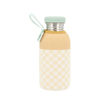 Monnëka Garrafa Inox Forrada Person Stripes Yellow Chess 500ml