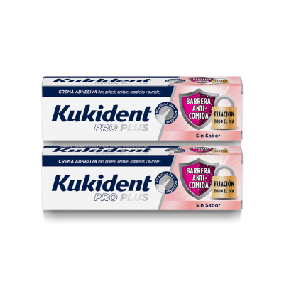 Kukident Pro Plus Creme Adesivo sem Sabor 2x40g