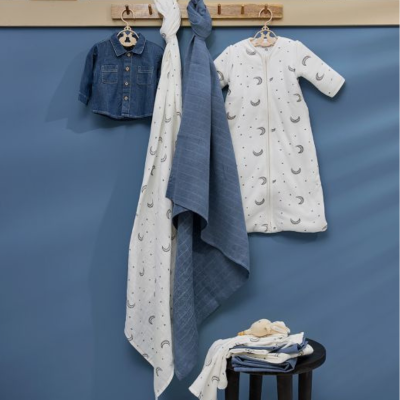Meyco Baby Pack Muselina Moon Indigo 120x120cm | Farmácia d'Arrábida