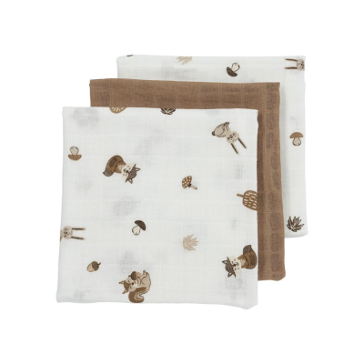 4054703152043 Meyco Baby Muselina Media Forest Animals Pack x3