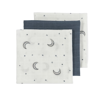 Meyco Baby Muselina Media Moon Indigo x3