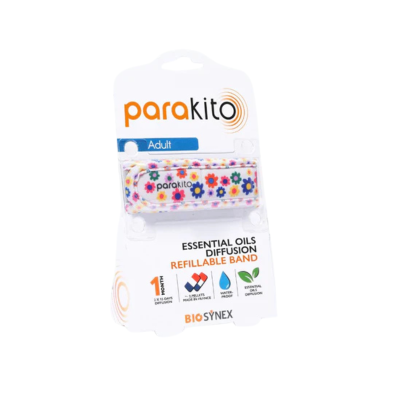 ParaKito Adultos Pulseira Repelente Branca Flores