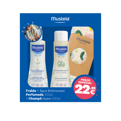 Mustela Fralda + Água Refrescante + Champô Suave | Farmácia d'Arrábida