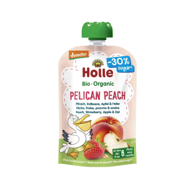 Holle Bio Puré Saqueta Pelican Peach 100g +6M