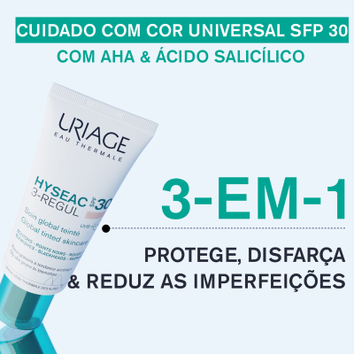 Uriage Hyséac 3-REGUL com Cor SPF30 40ml | Farmácia d'Arrábida