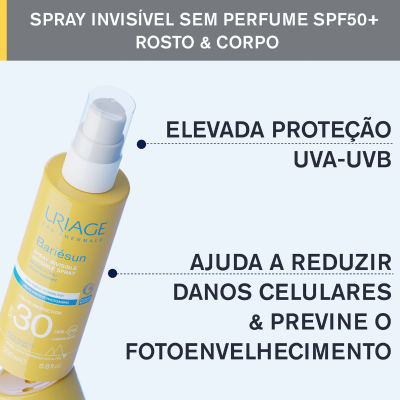 Uriage Bariésun Spray Invisível Sem Perfume FPS50+ 200ml | Farmácia d'Arrábida
