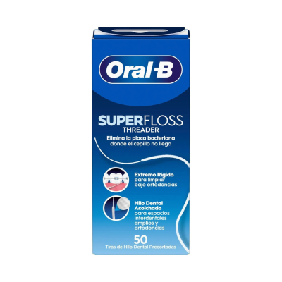 7551630 Oral-B Super Floss Threader Fio Dentário 50 Tiras