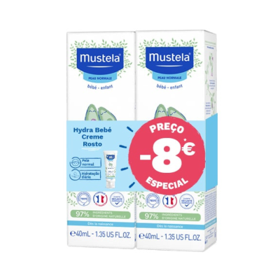 Mustela Bebé Hydra Creme Rosto 2x40ml Preço Especial