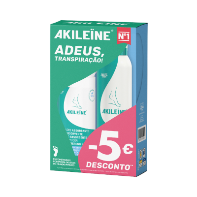 7531988 Akileine Pó Absorvente 75g + Spray Sapatos Deo 150ml -5€ Desconto