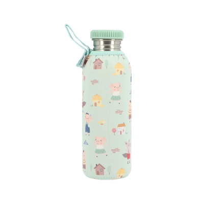 Tutete Garrafa Aço com Forro Três Porquinhos 500ml