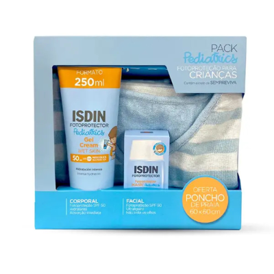 7537373 Isdin Fotoprotector Pediatrics Gel Creme + Fusion Water + Poncho