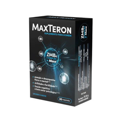 7554246 MaxTeron Suplemento Homem Energia e Libido 30 Comprimidos