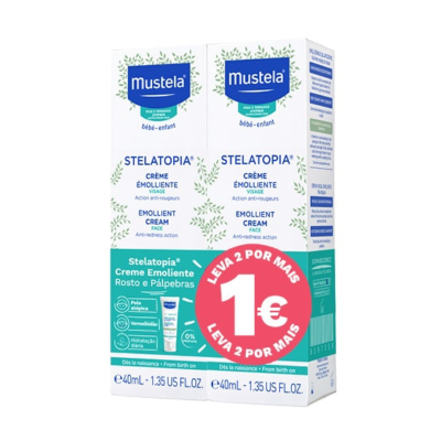 7548198 Mustela Pack Stelatopia Creme Rosto 2x40ml
