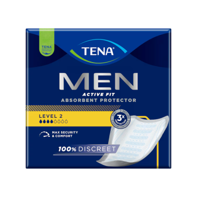6772293 TENA Men Active Fit Nível 2 Penso Absorvente Fino Homem Perdas Médias 20 Uni.