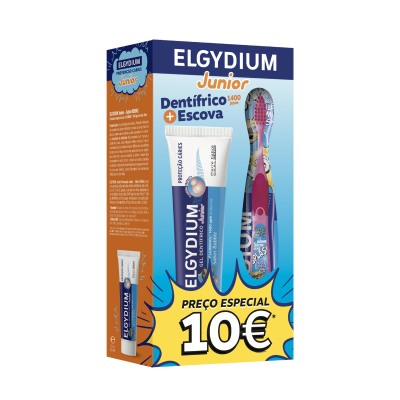 7538660 Elgydium Junior Kit Pasta Dentes Pastilha Elástica + Escova Preço Especial 10€