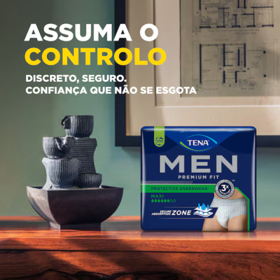 TENA Men Premium Fit Nível 4 L/XL Cuecas Masculinas 10 Uni.| Farmácia d'Arrábida