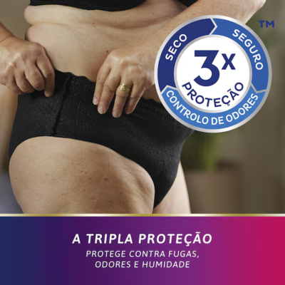 TENA Silhouette Noir Cueca Baixa Preta Mulher Normal L 9 Uni. | Farmácia d'Arrábida