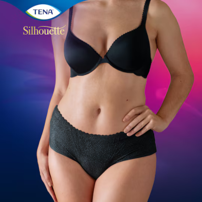 TENA Silhouette Noir Cueca Cintura Baixa Preta Mulher Normal M 10 Unid. | Farmácia d'Arrábida