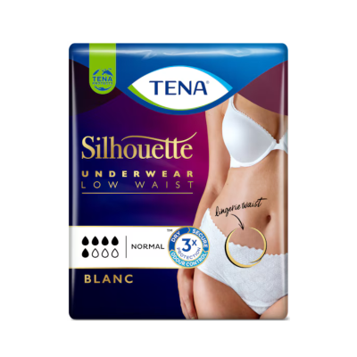 6342899 TENA Silhouette Blanc Cueca Cintura Baixa Mulher Normal Tam. L 10 Unid.