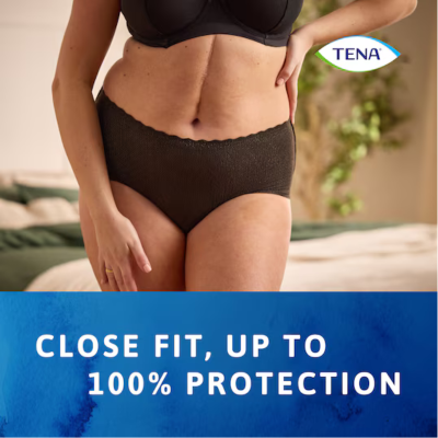 TENA Silhouette Noir Plus L Cueca Preta Feminina Cintura Alta 8 Uni | Farmácia d'Arrábida