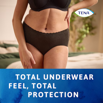 TENA Silhouette Noir Plus L Cueca Preta Feminina Cintura Alta 8 Uni | Farmácia d'Arrábida