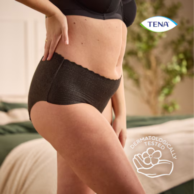 TENA Silhouette Noir Plus L Cueca Preta Feminina Cintura Alta 8 Uni | Farmácia d'Arrábida