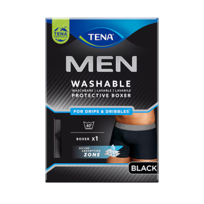 7409508 TENA Men Boxer Preto Lavável para Homem Tamanho S 1 Unidade