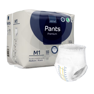 7268615 Abena Pants Premium M1 Fraldas Cueca Incontinência Moderada 15 Unidades