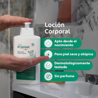 Lutsine Eryplast Baby Loção Corporal 500ml Hidratação 24h Bebé | Farmácia d'Arrábida