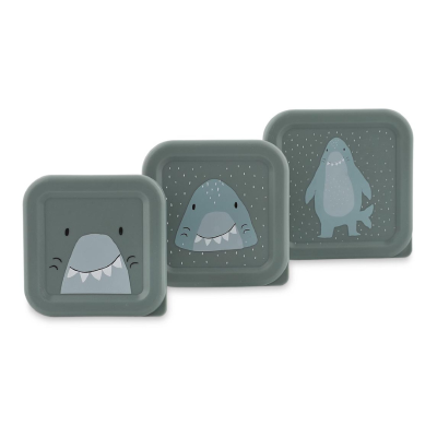 TRIXIE 3 Caixas de Lanche Infantis com Clip Mr. Shark Empilháveis | Farmácia d'Arrábida
