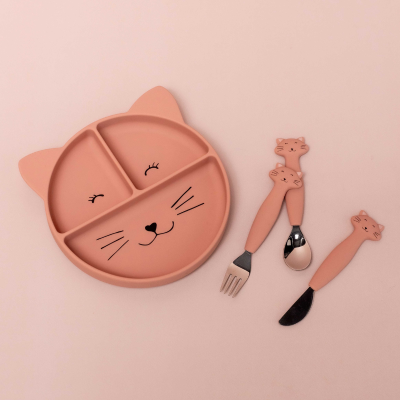 TRIXIE Conjunto de Talheres Mrs. Cat Silicone para Crianças +12M | Farmácia d'Arrábida