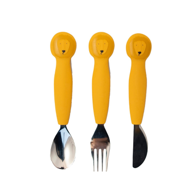 5400858964328 TRIXIE Conjunto de Talheres Mr. Lion Garfo, Colher e Faca em Silicone para Crianças +12M