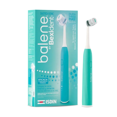 7538389 Balene by Bexident Duotech Sonic Aqua Escova Dentes Elétrica Limpeza 3-em-1 Cerdas Suaves Verde
