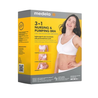 7612367079440 Medela Soutien de Amamentação Branco Tamanho M - Extração Mãos-Livres e Conforto