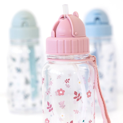 Tutete Garrafa Infantil Leaves Rosa 500ml | Farmácia d'Arrábida