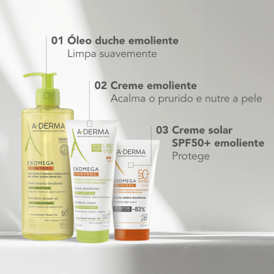 A-Derma EXOMEGA Protetor Solar Emoliente SPF50+ 150ml | Farmácia d'Arrábida