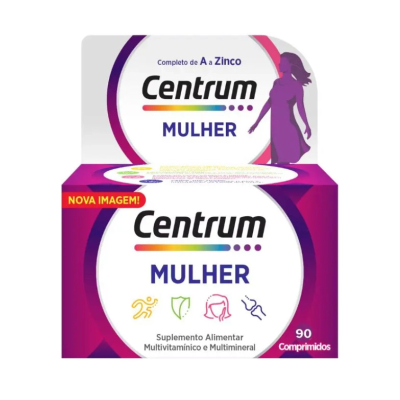 7394262 Centrum Mulher 90 Comprimidos | Vitaminas e Minerais Mulheres +18 Anos