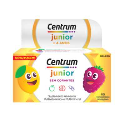 7351809 Centrum Junior 60 Comprimidos Mastigáveis | Vitaminas e Minerais Crianças +4 Anos