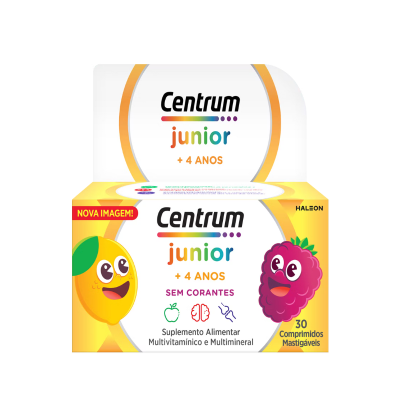 7351791 Centrum Junior 30 Comprimidos Mastigáveis | Vitaminas e Minerais Crianças +4 Anos