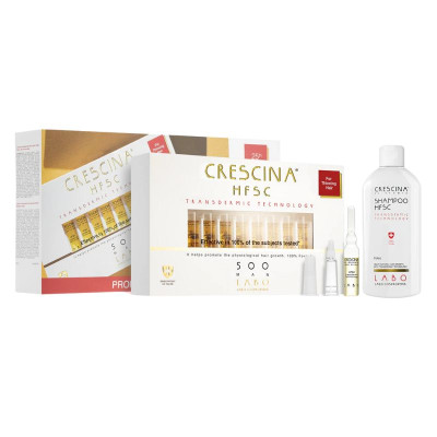 7311589 Crescina Transdermic HFSC Tratamento Capilar Completo 500 Homem| Ampolas 20x3,5ml + Champô Antiqueda