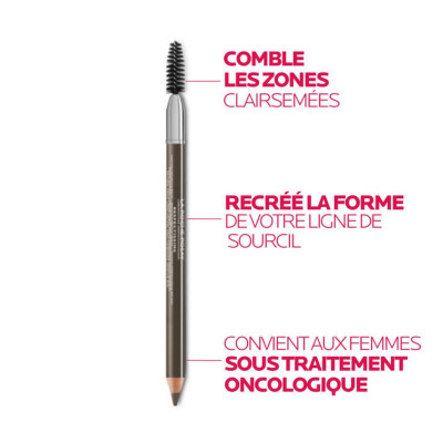 La Roche-Posay Toleriane Lápis de Sobrancelhas Castanho Escuro  | Farmácia d'Arrábida