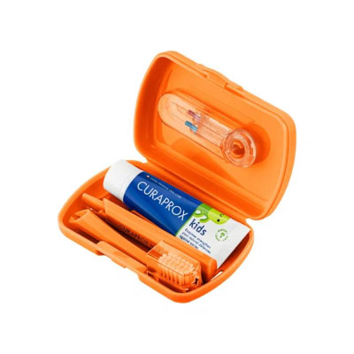 Curaprox Kit de Viagem Kids Laranja 6-12 Anos | Farmácia d'Arrábida